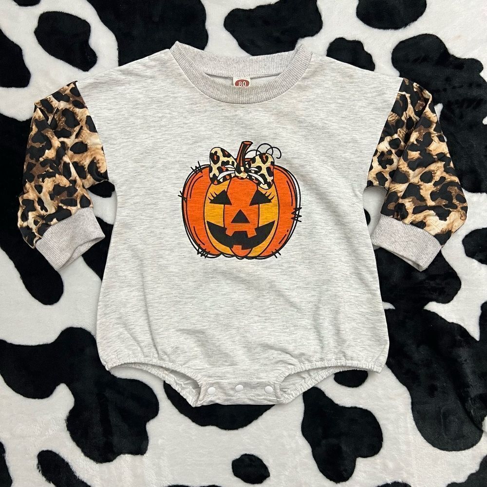 Baby Girl Halloween Leopard Long sleeve Romper (6-12 months) - Picture 2 of 7